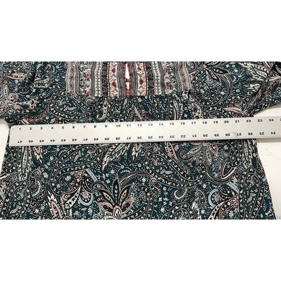 Artesia Bohemian Women Tunic Top Size XXL Green Pink Paisley Fairy Grunge Boho - Picture 9 of 9
